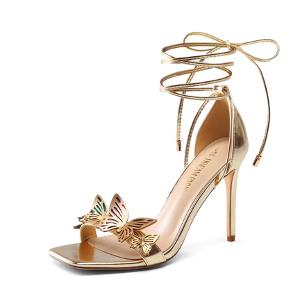 Rhinestone heels gold online